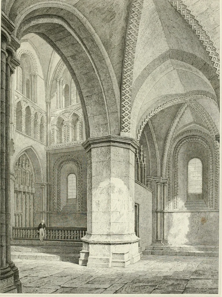 An illustration from The architectural antiquities of Great Britain : represented and illustrated in a series of views, elevations, plans, sections, and details, of various ancient English edifices : with historical and descriptive accounts of each, 1807, leaf 352