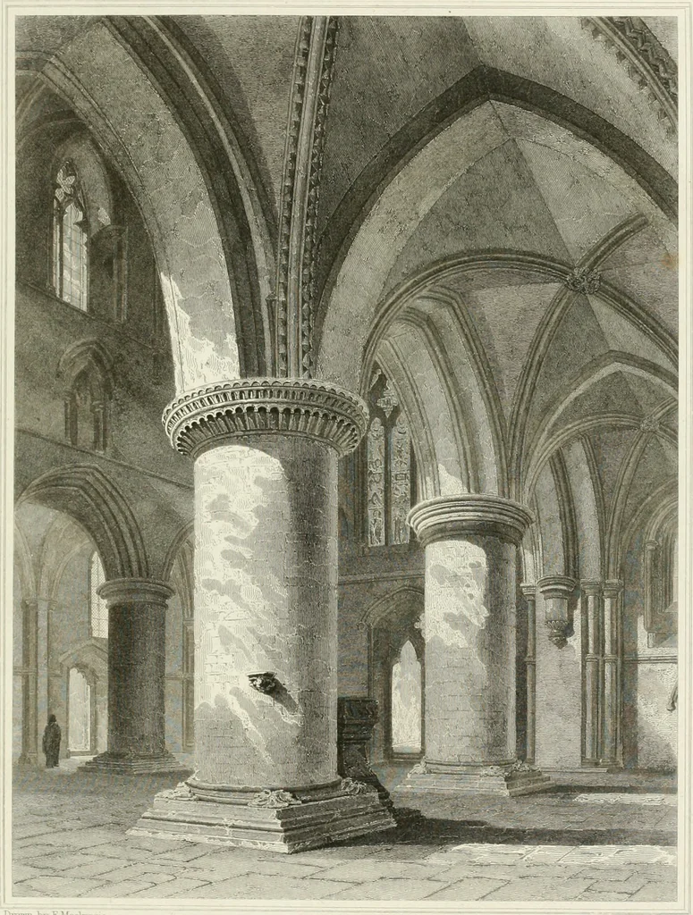 An illustration from The architectural antiquities of Great Britain : represented and illustrated in a series of views, elevations, plans, sections, and details, of various ancient English edifices : with historical and descriptive accounts of each, 1807, leaf 354