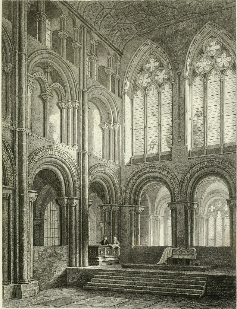 An illustration from The architectural antiquities of Great Britain : represented and illustrated in a series of views, elevations, plans, sections, and details, of various ancient English edifices : with historical and descriptive accounts of each, 1807, leaf 364