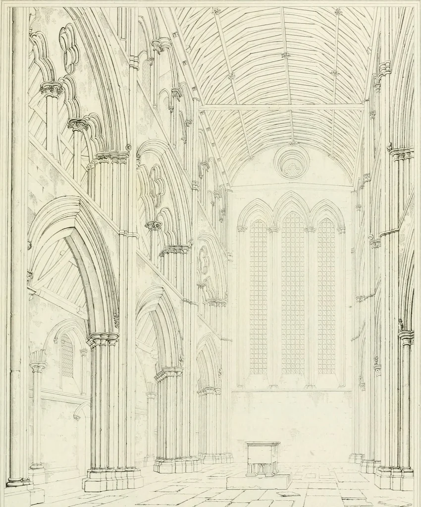 An illustration from The architectural antiquities of Great Britain : represented and illustrated in a series of views, elevations, plans, sections, and details, of various ancient English edifices : with historical and descriptive accounts of each, 1807, leaf 366