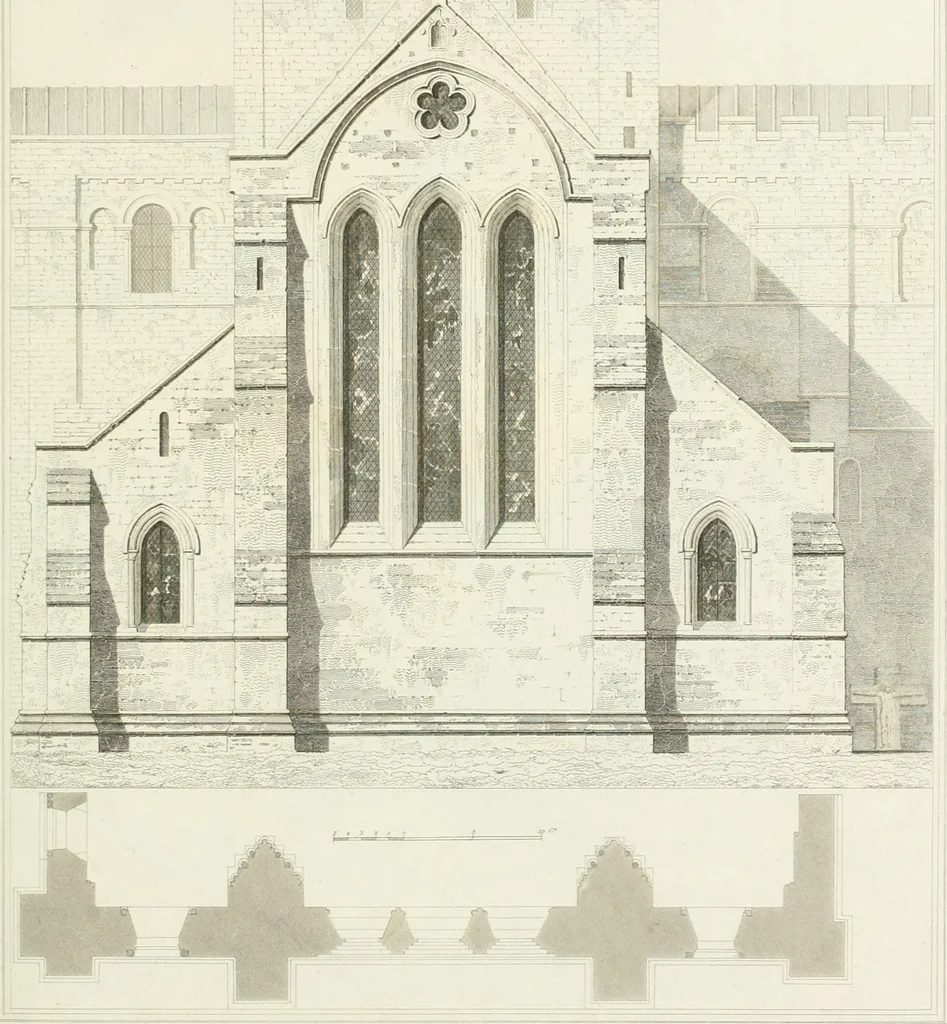 An illustration from The architectural antiquities of Great Britain : represented and illustrated in a series of views, elevations, plans, sections, and details, of various ancient English edifices : with historical and descriptive accounts of each, 1807, leaf 368