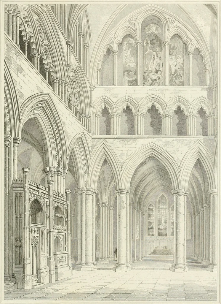 An illustration from The architectural antiquities of Great Britain : represented and illustrated in a series of views, elevations, plans, sections, and details, of various ancient English edifices : with historical and descriptive accounts of each, 1807, leaf 382