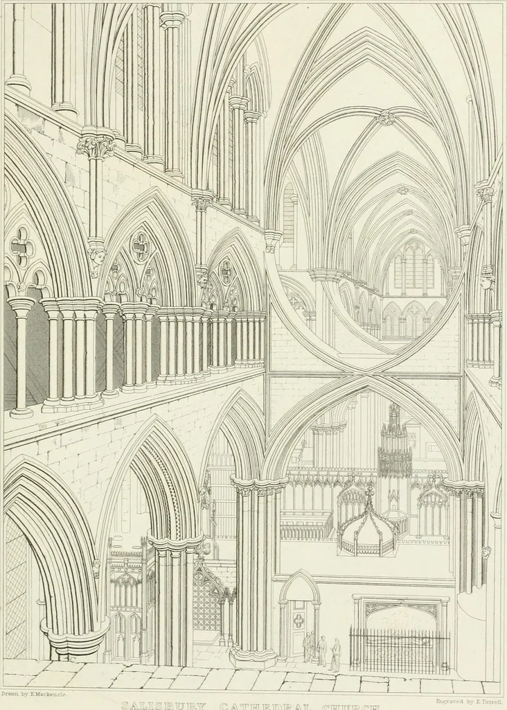 An illustration from The architectural antiquities of Great Britain : represented and illustrated in a series of views, elevations, plans, sections, and details, of various ancient English edifices : with historical and descriptive accounts of each, 1807, leaf 384