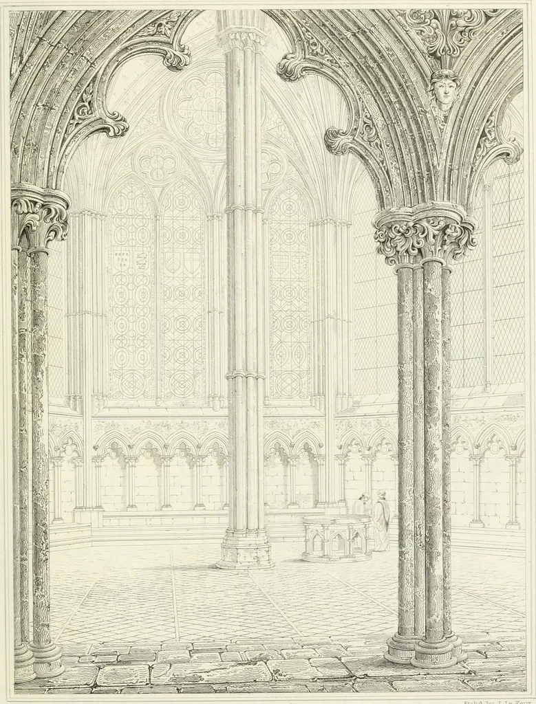 An illustration from The architectural antiquities of Great Britain : represented and illustrated in a series of views, elevations, plans, sections, and details, of various ancient English edifices : with historical and descriptive accounts of each, 1807, leaf 388