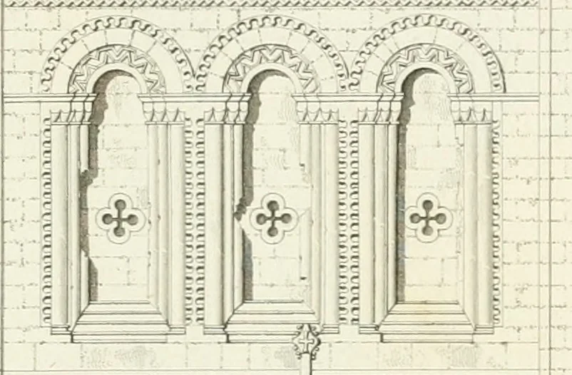An illustration from The architectural antiquities of Great Britain : represented and illustrated in a series of views, elevations, plans, sections, and details, of various ancient English edifices : with historical and descriptive accounts of each, 1807, leaf 390