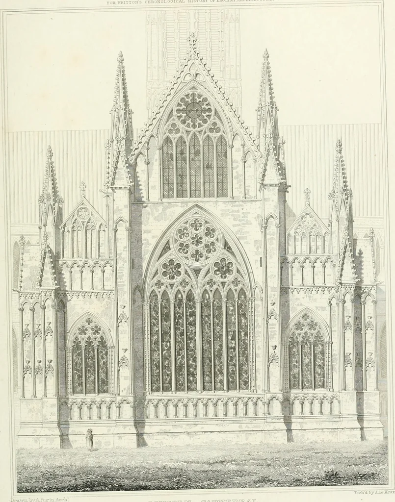An illustration from The architectural antiquities of Great Britain : represented and illustrated in a series of views, elevations, plans, sections, and details, of various ancient English edifices : with historical and descriptive accounts of each, 1807, leaf 404