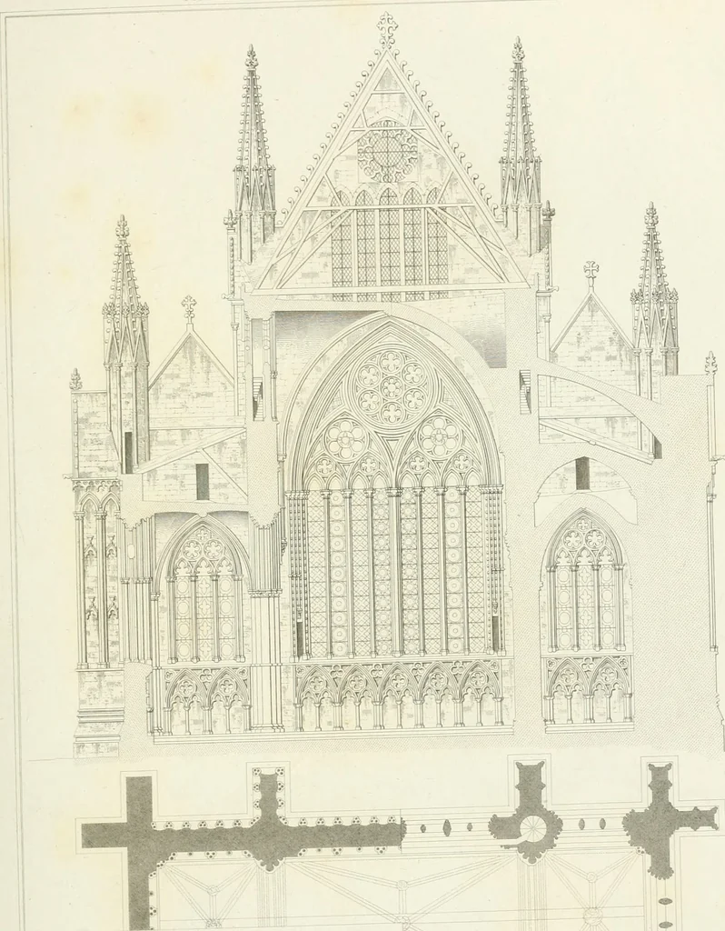An illustration from The architectural antiquities of Great Britain : represented and illustrated in a series of views, elevations, plans, sections, and details, of various ancient English edifices : with historical and descriptive accounts of each, 1807, leaf 406