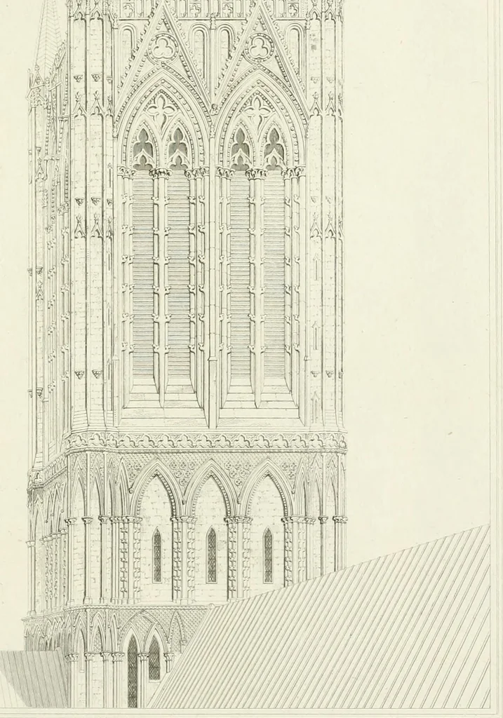 An illustration from The architectural antiquities of Great Britain : represented and illustrated in a series of views, elevations, plans, sections, and details, of various ancient English edifices : with historical and descriptive accounts of each, 1807, leaf 410