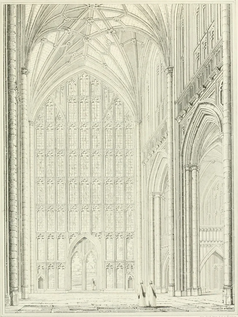 An illustration from The architectural antiquities of Great Britain : represented and illustrated in a series of views, elevations, plans, sections, and details, of various ancient English edifices : with historical and descriptive accounts of each, 1807, leaf 424