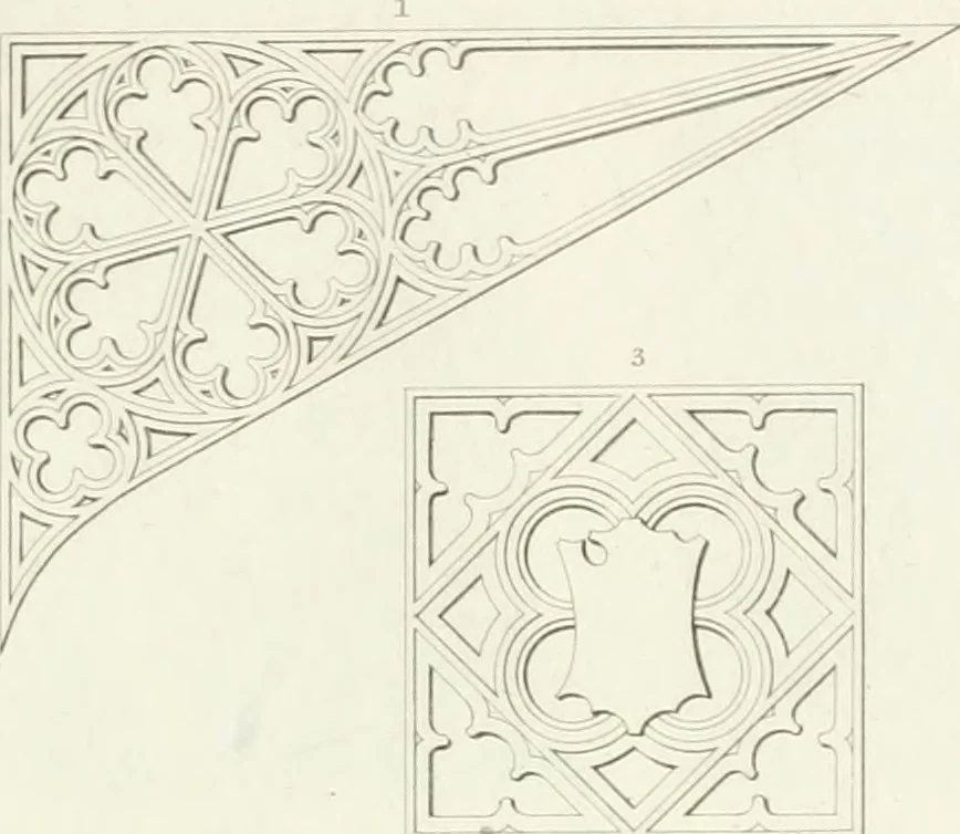 An illustration from The architectural antiquities of Great Britain : represented and illustrated in a series of views, elevations, plans, sections, and details, of various ancient English edifices : with historical and descriptive accounts of each, 1807, leaf 438