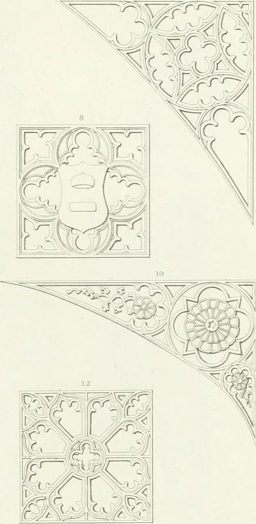 An illustration from The architectural antiquities of Great Britain : represented and illustrated in a series of views, elevations, plans, sections, and details, of various ancient English edifices : with historical and descriptive accounts of each, 1807, leaf 438