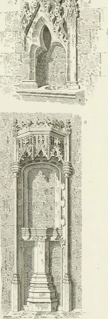 An illustration from The architectural antiquities of Great Britain : represented and illustrated in a series of views, elevations, plans, sections, and details, of various ancient English edifices : with historical and descriptive accounts of each, 1807, leaf 440