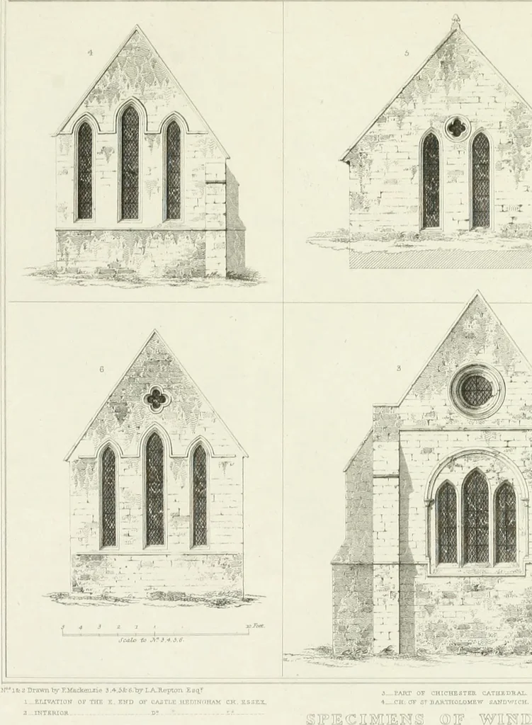 An illustration from The architectural antiquities of Great Britain : represented and illustrated in a series of views, elevations, plans, sections, and details, of various ancient English edifices : with historical and descriptive accounts of each, 1807, leaf 444
