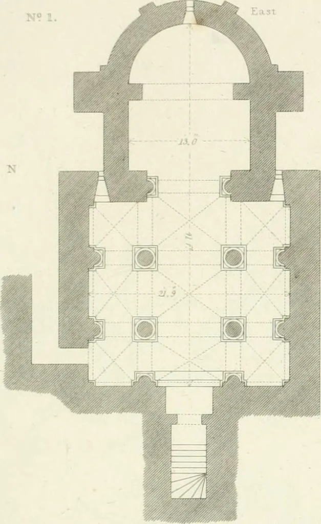 An illustration from The architectural antiquities of Great Britain : represented and illustrated in a series of views, elevations, plans, sections, and details, of various ancient English edifices : with historical and descriptive accounts of each, 1807, leaf 448