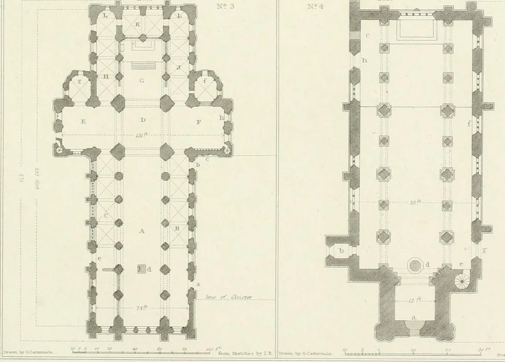 An illustration from The architectural antiquities of Great Britain : represented and illustrated in a series of views, elevations, plans, sections, and details, of various ancient English edifices : with historical and descriptive accounts of each, 1807, leaf 448