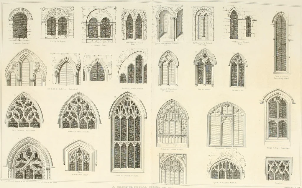 An illustration from The architectural antiquities of Great Britain : represented and illustrated in a series of views, elevations, plans, sections, and details, of various ancient English edifices : with historical and descriptive accounts of each, 1807, leaf 453