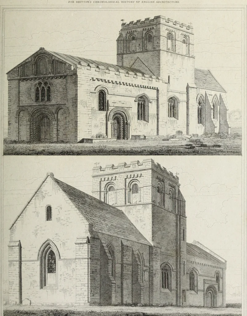 An illustration from The architectural antiquities of Great Britain, represented and illustrated in a series of views, elevations, plans, sections, and details, of various ancient English edifices : with historical and descriptive accounts of each, 1807, leaf 354