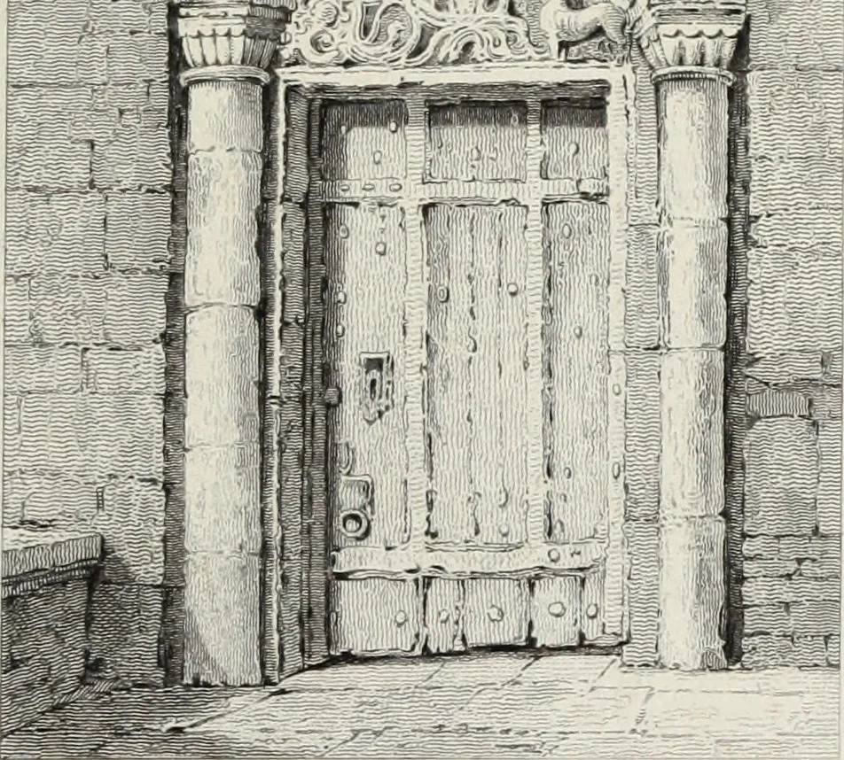 An illustration from The architectural antiquities of Great Britain, represented and illustrated in a series of views, elevations, plans, sections, and details, of various ancient English edifices : with historical and descriptive accounts of each, 1807, leaf 372