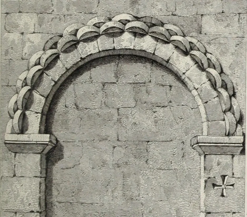 An illustration from The architectural antiquities of Great Britain, represented and illustrated in a series of views, elevations, plans, sections, and details, of various ancient English edifices : with historical and descriptive accounts of each, 1807, leaf 372