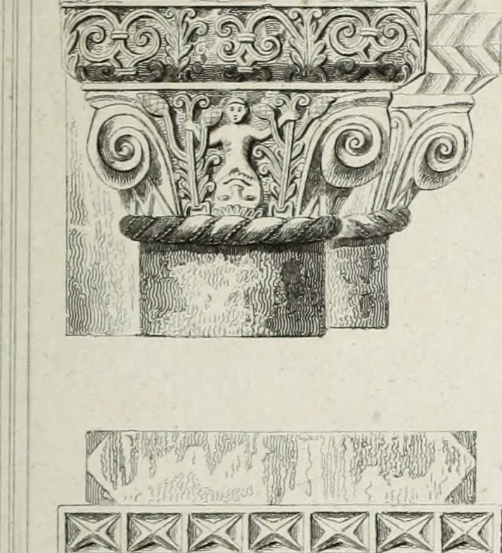 An illustration from The architectural antiquities of Great Britain, represented and illustrated in a series of views, elevations, plans, sections, and details, of various ancient English edifices : with historical and descriptive accounts of each, 1807, leaf 390