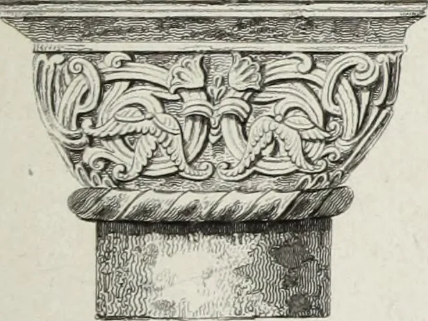An illustration from The architectural antiquities of Great Britain, represented and illustrated in a series of views, elevations, plans, sections, and details, of various ancient English edifices : with historical and descriptive accounts of each, 1807, leaf 390