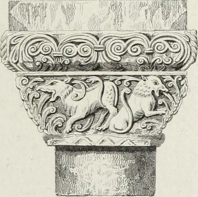 An illustration from The architectural antiquities of Great Britain, represented and illustrated in a series of views, elevations, plans, sections, and details, of various ancient English edifices : with historical and descriptive accounts of each, 1807, leaf 390