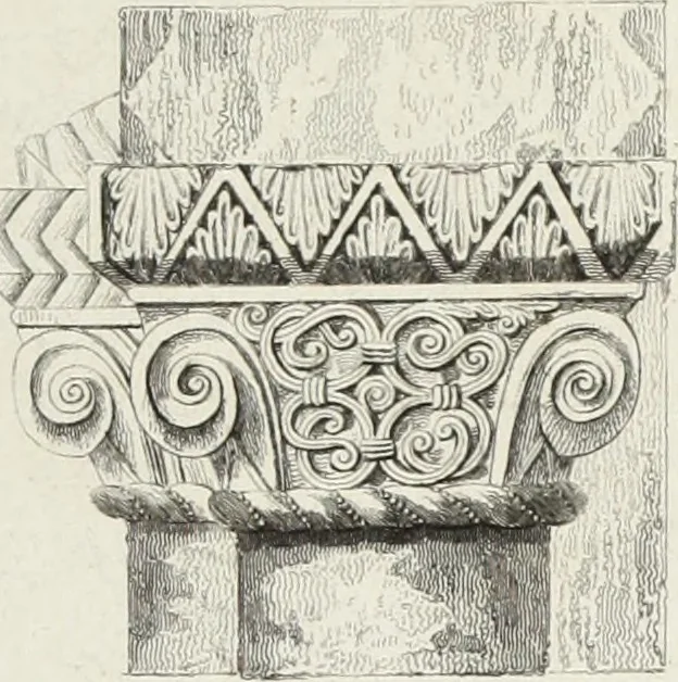 An illustration from The architectural antiquities of Great Britain, represented and illustrated in a series of views, elevations, plans, sections, and details, of various ancient English edifices : with historical and descriptive accounts of each, 1807, leaf 390