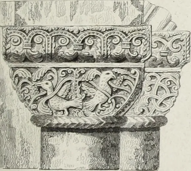 An illustration from The architectural antiquities of Great Britain, represented and illustrated in a series of views, elevations, plans, sections, and details, of various ancient English edifices : with historical and descriptive accounts of each, 1807, leaf 390