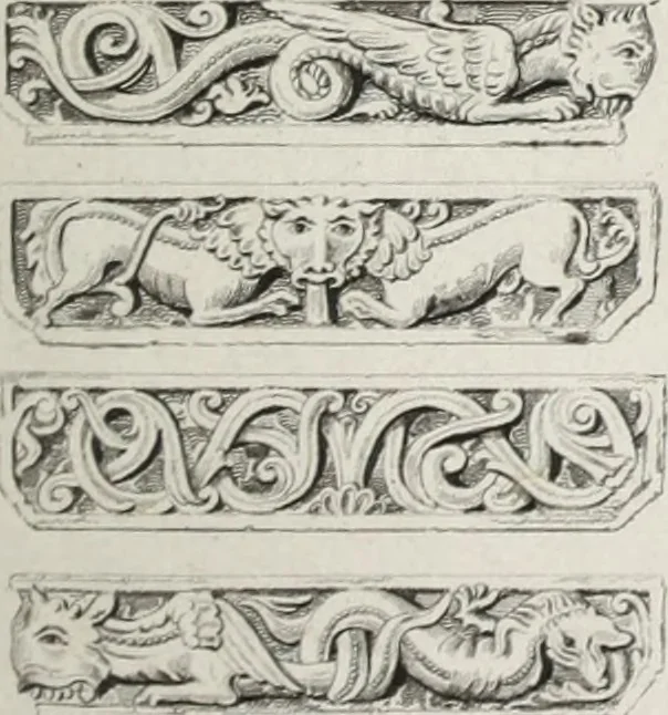An illustration from The architectural antiquities of Great Britain, represented and illustrated in a series of views, elevations, plans, sections, and details, of various ancient English edifices : with historical and descriptive accounts of each, 1807, leaf 390