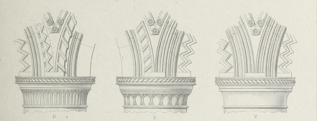 An illustration from The architectural antiquities of Great Britain, represented and illustrated in a series of views, elevations, plans, sections, and details, of various ancient English edifices : with historical and descriptive accounts of each, 1807, leaf 400