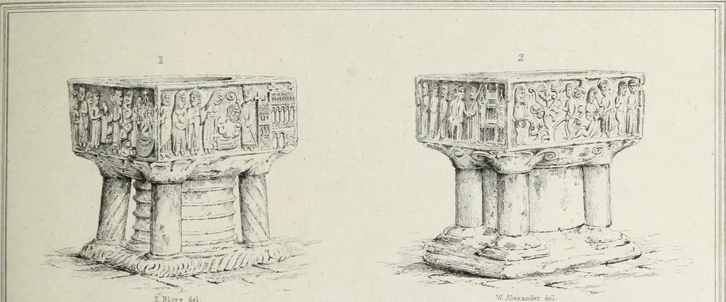 An illustration from The architectural antiquities of Great Britain, represented and illustrated in a series of views, elevations, plans, sections, and details, of various ancient English edifices : with historical and descriptive accounts of each, 1807, leaf 408