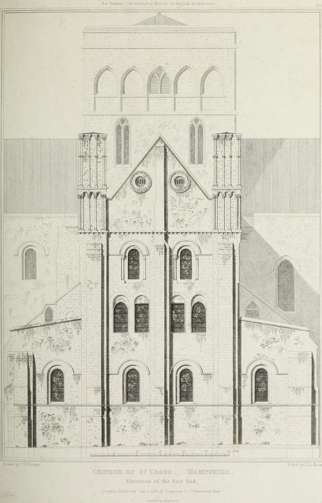 An illustration from The architectural antiquities of Great Britain, represented and illustrated in a series of views, elevations, plans, sections, and details, of various ancient English edifices : with historical and descriptive accounts of each, 1807, leaf 418