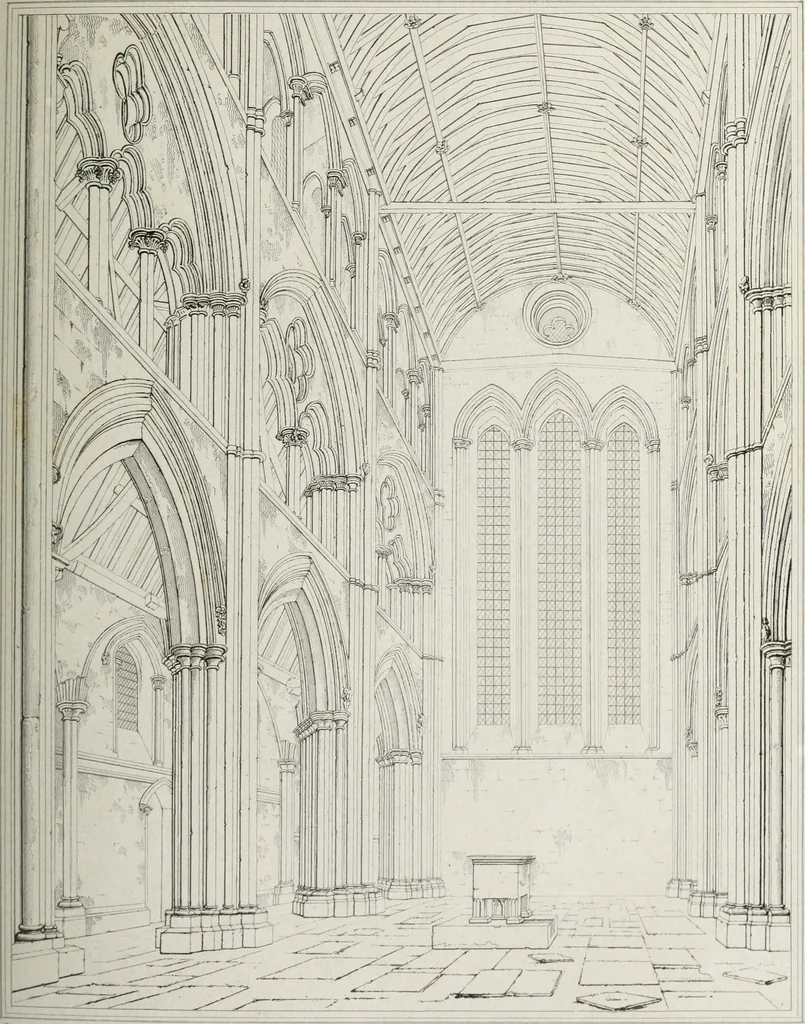 An illustration from The architectural antiquities of Great Britain, represented and illustrated in a series of views, elevations, plans, sections, and details, of various ancient English edifices : with historical and descriptive accounts of each, 1807, leaf 456