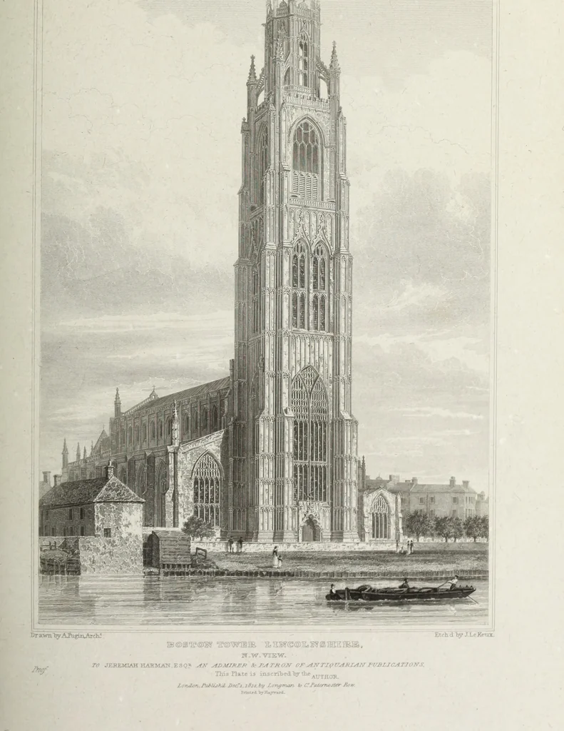 An illustration from The architectural antiquities of Great Britain, represented and illustrated in a series of views, elevations, plans, sections, and details, of various ancient English edifices : with historical and descriptive accounts of each, 1807, leaf 508