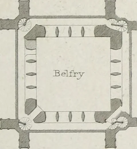 An illustration from The architectural antiquities of Great Britain, represented and illustrated in a series of views, elevations, plans, sections, and details, of various ancient English edifices : with historical and descriptive accounts of each, 1807, leaf 510
