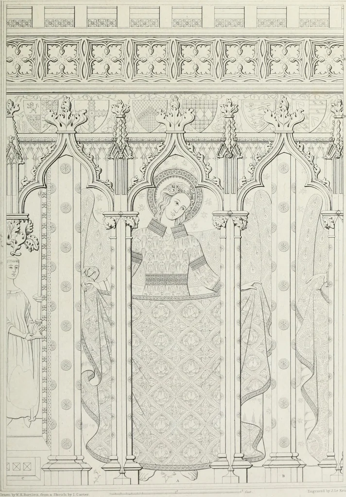 An illustration from The architectural antiquities of Great Britain, represented and illustrated in a series of views, elevations, plans, sections, and details, of various ancient English edifices : with historical and descriptive accounts of each, 1807, leaf 512