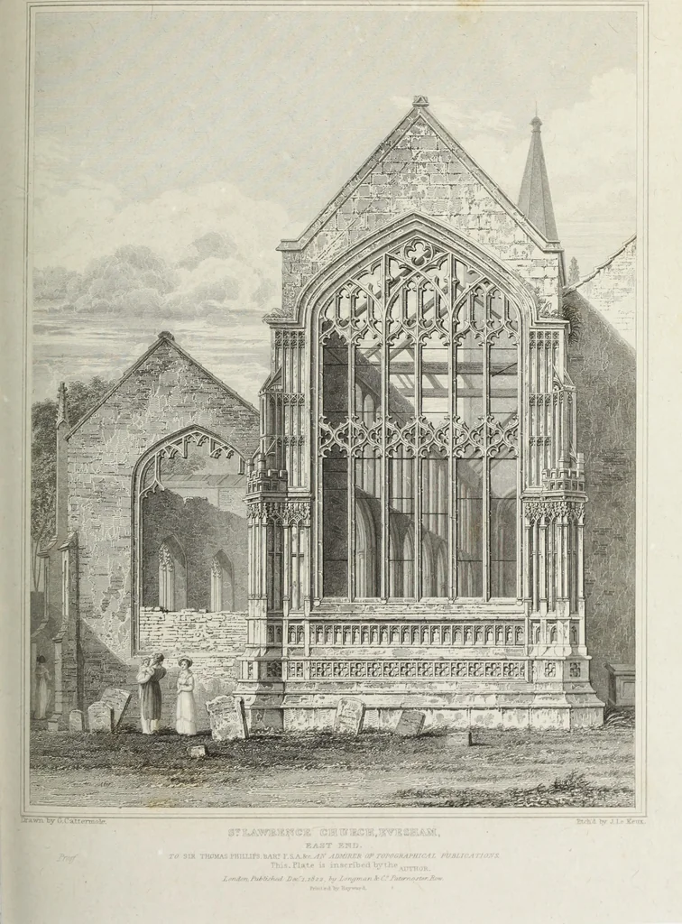 An illustration from The architectural antiquities of Great Britain, represented and illustrated in a series of views, elevations, plans, sections, and details, of various ancient English edifices : with historical and descriptive accounts of each, 1807, leaf 516