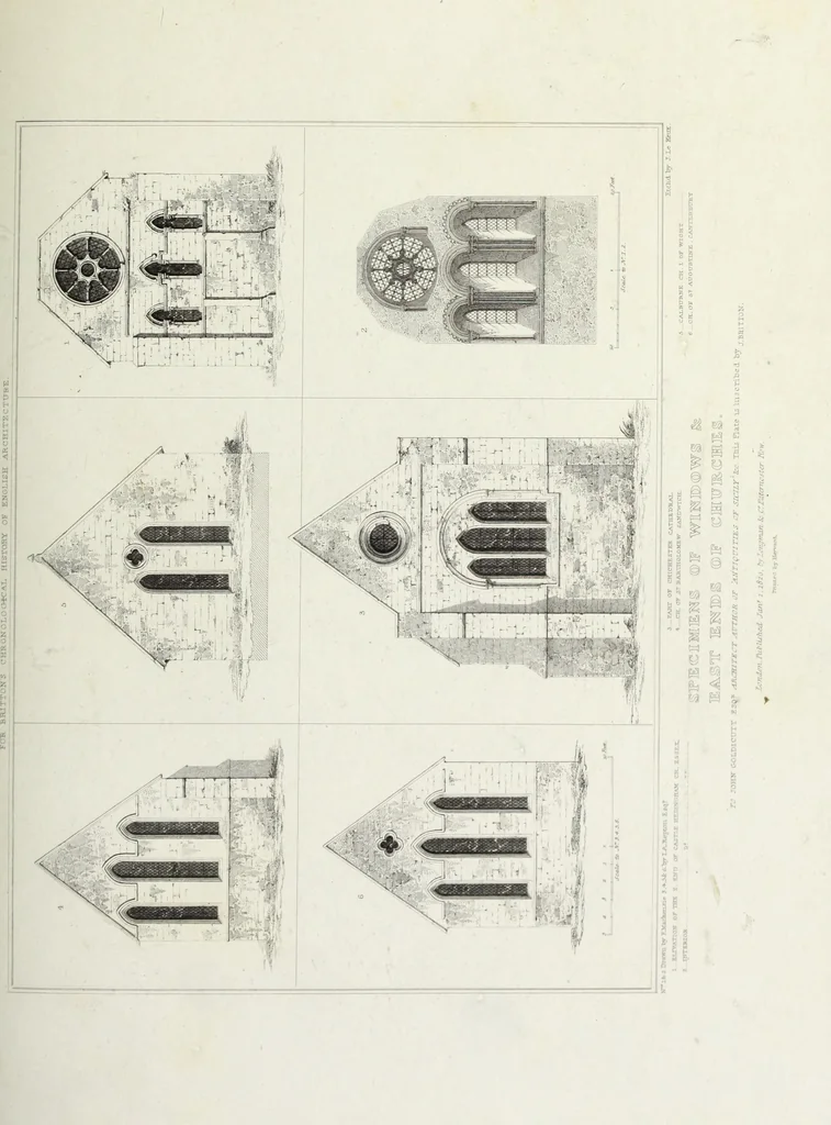 An illustration from The architectural antiquities of Great Britain, represented and illustrated in a series of views, elevations, plans, sections, and details, of various ancient English edifices : with historical and descriptive accounts of each, 1807, leaf 534