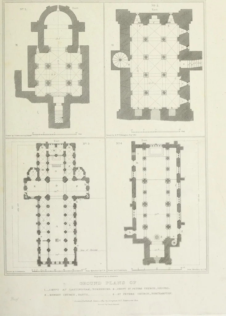 An illustration from The architectural antiquities of Great Britain, represented and illustrated in a series of views, elevations, plans, sections, and details, of various ancient English edifices : with historical and descriptive accounts of each, 1807, leaf 536