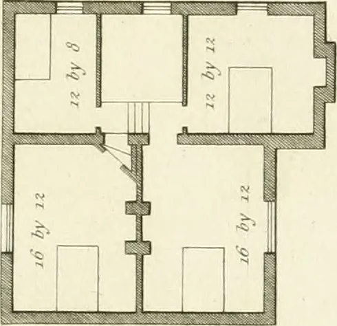 An illustration from Architectural designs for rustic cottages, picturesque dwellings, villas, &c. : with appropriate scenery, plans and descriptions : to which are prefixed, some critical observations on their style and character : and also of castles, abbies, and ancient English houses, concluding with practical remarks on building, and the causes of the dry rot, 1807, leaf 70