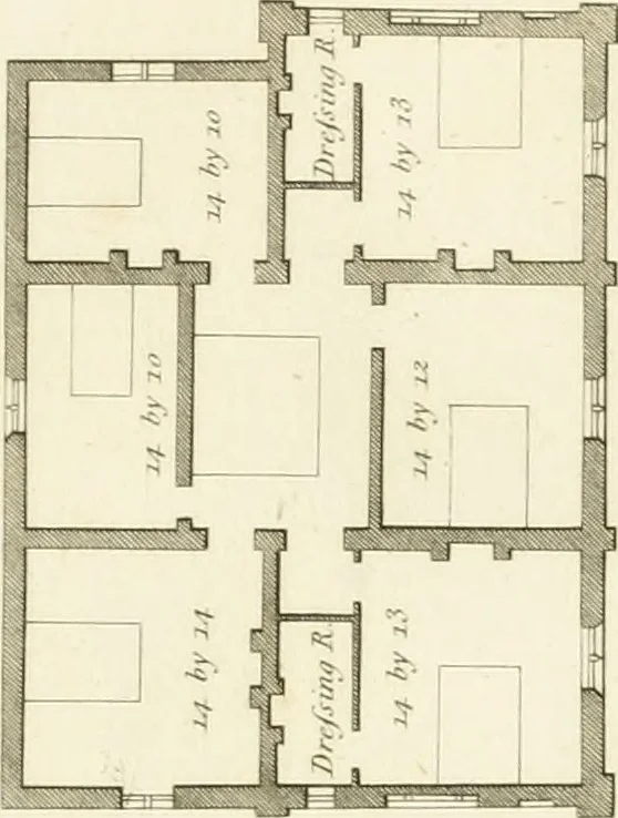 An illustration from Architectural designs for rustic cottages, picturesque dwellings, villas, &c. : with appropriate scenery, plans and descriptions : to which are prefixed, some critical observations on their style and character : and also of castles, abbies, and ancient English houses, concluding with practical remarks on building, and the causes of the dry rot, 1807, leaf 82