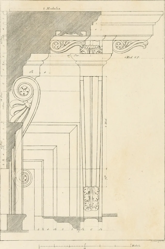An illustration from The architectural director : being a guide to builders, draughtsman, students, workmen, in the study, design, and execution of architecture ..., 1848, leaf 313