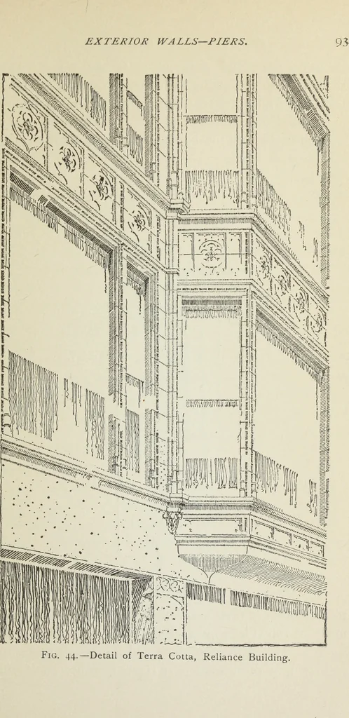 An illustration from Architectural engineering. With special reference to high building construction, including many examples of Chicago office buildings, 1895, leaf 112