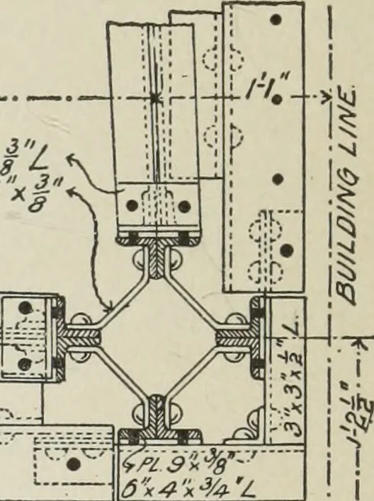 An illustration from Architectural engineering. With special reference to high building construction, including many examples of Chicago office buildings, 1895, leaf 117