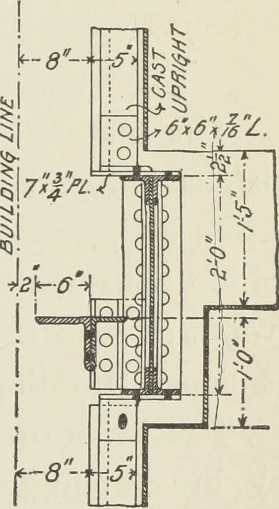 An illustration from Architectural engineering. With special reference to high building construction, including many examples of Chicago office buildings, 1895, leaf 120