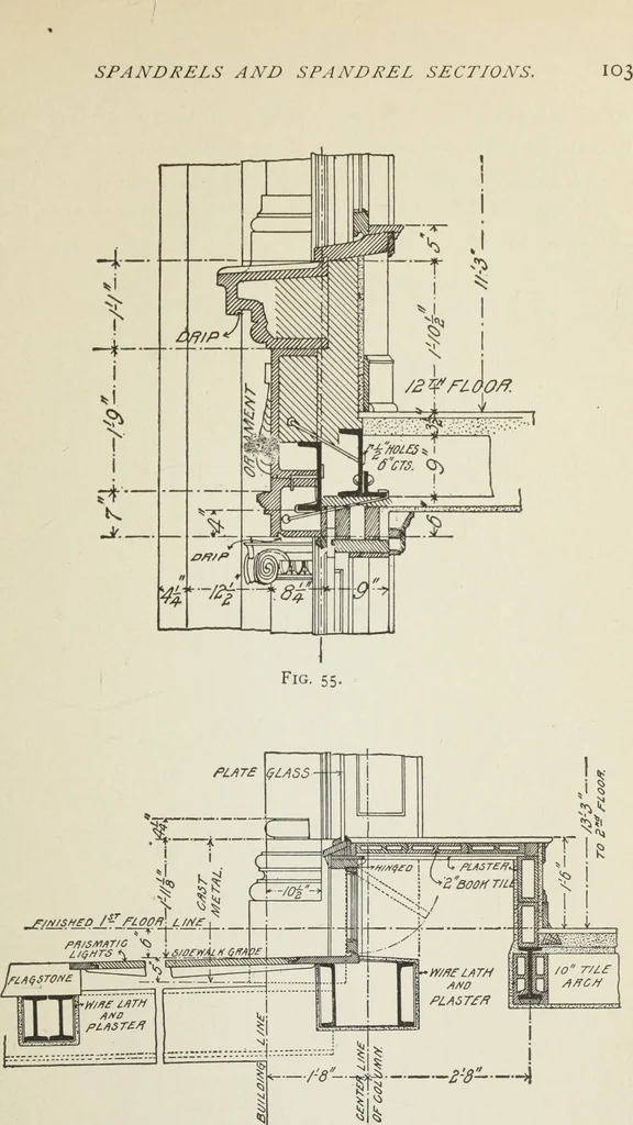 An illustration from Architectural engineering. With special reference to high building construction, including many examples of Chicago office buildings, 1895, leaf 122