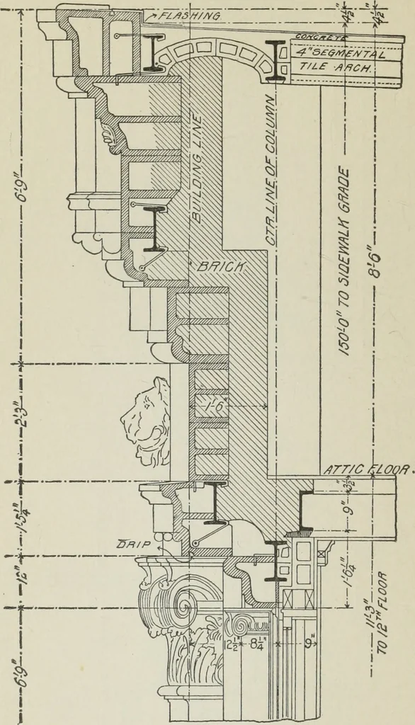 An illustration from Architectural engineering. With special reference to high building construction, including many examples of Chicago office buildings, 1895, leaf 123