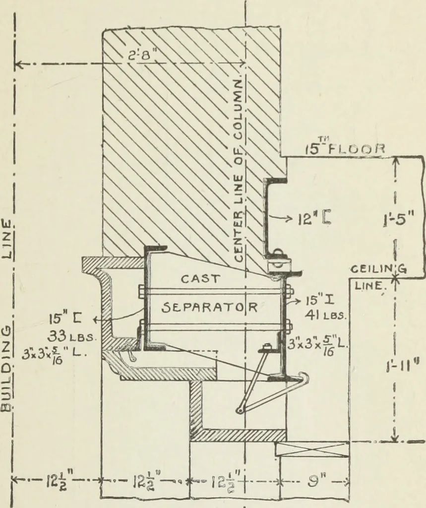 An illustration from Architectural engineering. With special reference to high building construction, including many examples of Chicago office buildings, 1895, leaf 124