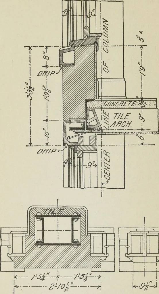 An illustration from Architectural engineering. With special reference to high building construction, including many examples of Chicago office buildings, 1895, leaf 127