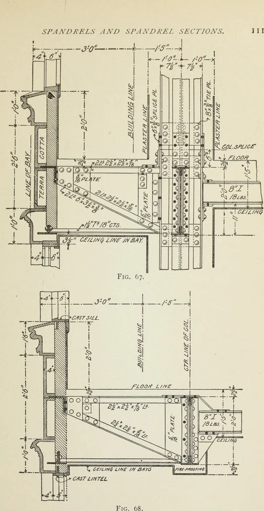 An illustration from Architectural engineering. With special reference to high building construction, including many examples of Chicago office buildings, 1895, leaf 130